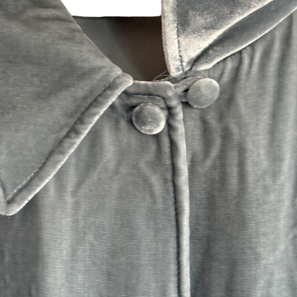 Soft Surroundings Soft Teal Button Down Shirt Tunic Velvet Silk Blend Size 2X - Picture 8 of 9